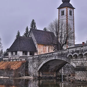Slovenia, Upper Carniola, Ribcev Laz, Lake Bohinj, Church of St
