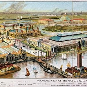 COLUMBIAN EXPO, 1893. A panoramic view of the Worlds Columbian Exposition in Chicago