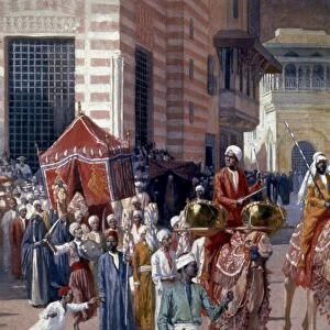 COLUMBIAN EXPOSITION, 1893. Street scene, Cairo Village, Worlds Columbian Exposition