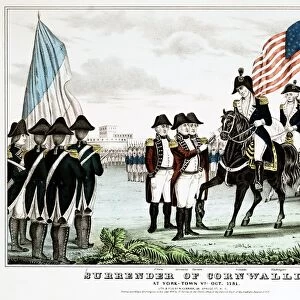 YORKTOWN: SURRENDER, 1781. British General Charles O Hara surrendering the sword