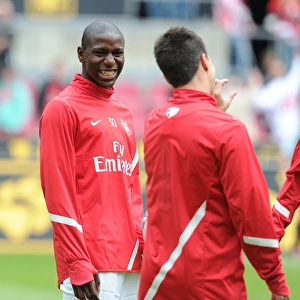 Arsenal: Benik Afobe and Samir Nasri Share a Laugh during Pre-Season Friendly against Cologne