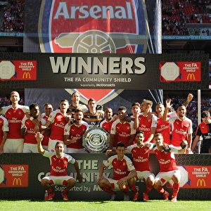 Arsenal Celebrates FA Community Shield Victory over Chelsea (2015)