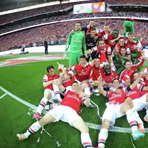 Arsenal FC: Celebrating FA Cup Victory over Hull City, Wembley Stadium, 2014
