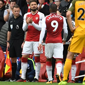 Arsenal: Giroud Replaces Lacazette Against Brighton (2017-18)