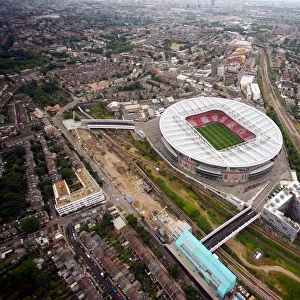 Arsenal Leads 2:1 Against Ajax in Bergkamp's Testimonial: Aerial View of Emirates Stadium (2006)