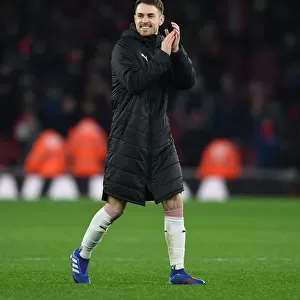 Arsenal's Aaron Ramsey Celebrates with Fans After Arsenal vs. Chelsea Match, Premier League 2018-19