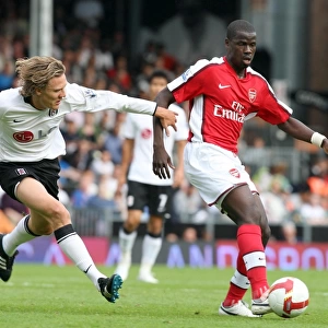 Clash of Teammates: Eboue vs. Bullard in Fulham's 1-0 Win over Arsenal, Premier League 2008