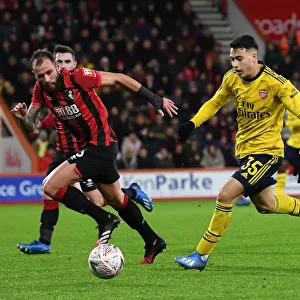 Gabriel Martinelli vs Steve Cook: AFC Bournemouth vs Arsenal FC - FA Cup Fourth Round Clash