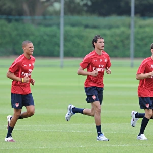 Kieran Gibbs, Marouane Chamakh, Mark Randall and Havard Nordtveit (Arsenal)