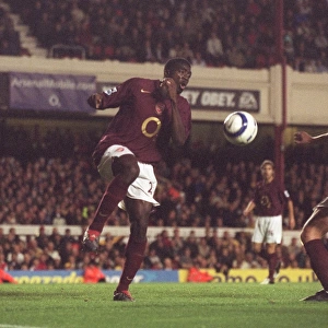 Pascal Cygan scores his 2nd and Arsenals 4th goal past Kolo Toure