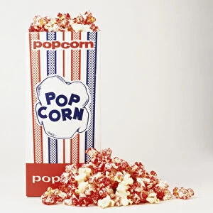 Carton of candied popcorn