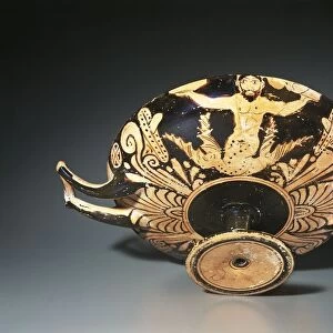 Etruscan kylix depicting Triton, from Vulci, Viterbo Province, Italy