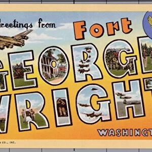 Greeting Card from Fort George Wright. ca. 1943, Washington, USA, Greeting Card from Fort George Wright