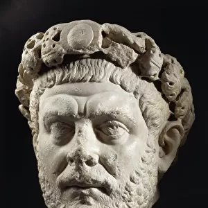 Marble head of Emperor Diocletian (284-305 a. d. ), from Izmit (ancient Nicomedia), Turkey