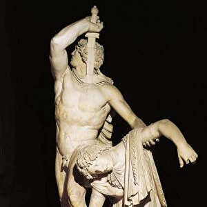 Marble sculptural group known as Galatian suicide or Ludovisi Gaul Killing himself and his Wife, copy from Greek bronze original