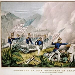 Mexican-American War 1846-1848: US forces under Winfield Scott storming the Fortress of Chapultepec