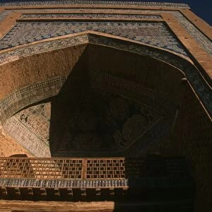 Uzbekistan, Khiva, Itchan Kala, Kutlug Murad Inak Madrasah exterior