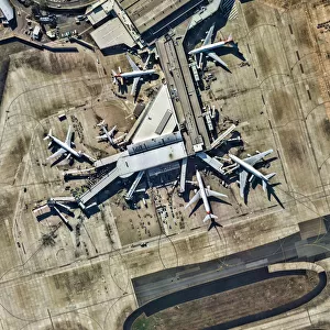 Aerial view of Sydney International Airport. Australia