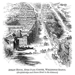 Apsley House, Hyde Park Corner and Wellington Statue (1871 engraving)