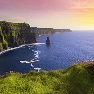 Cliffs of Moher at colourful sunset Co. Clare, Ireland