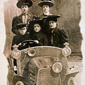 Family Posing in Car
