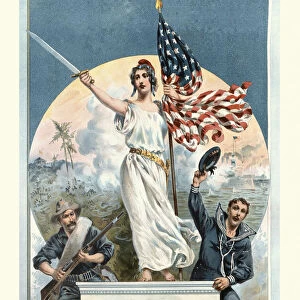 Liberty victorious during the Spanish American War of 1898