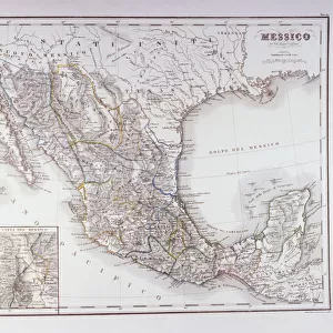 Map of Mexico and Outlines of Mexico City