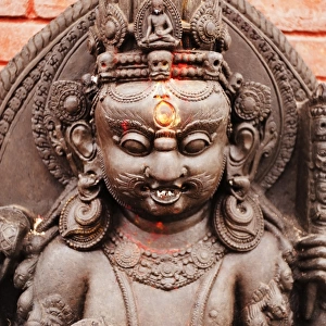 Statue of Hindu God in a temple, Swayambhunath, Kathmandu, Nepal