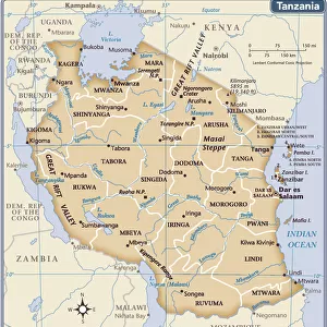 Tanzania country map