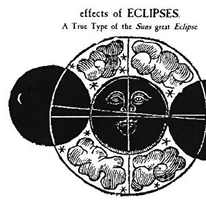 ASTROLOGY - ECLIPSES A woodcut illustrating the effect of one of the seven eclipses