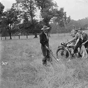 Boy Scouts on an anti - litter patrol. 1935