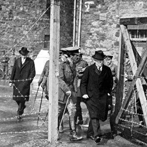Easter rising, Dublin The Prime Minister Herbert Asquith leaving the barbed-wire