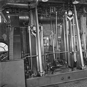 Gravesend Water Works in Kent. The pump room machinery. 1939