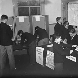 Mock elections at Erith County school. 1937