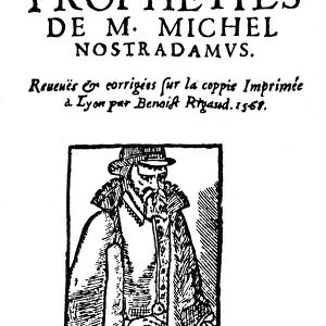 NOSTRADAMUS - TITLEPAGE Titlepage of Les Propheties de M. Michel Nostradamus - a