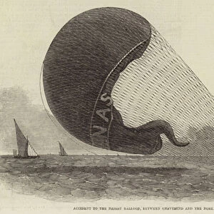 Accident to the Nassau Balloon, between Gravesend and the Nore (engraving)
