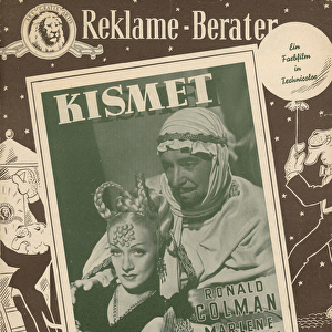 Advertisement for the film Kismet with Marlene Dietrich and Ronald Colman