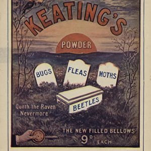 Advertisement for Keatings insecticide powder (colour litho)
