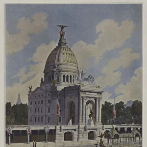 The American pavilion, Exposition Universelle 1900, Paris (colour litho)