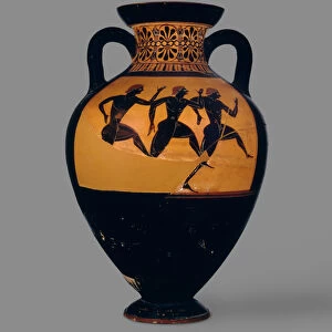 Attic black-figure amphora depicting a foot race, c. 520-500 BC (pottery