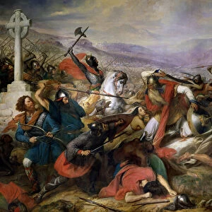 The Battle of Poitiers, 25th October 732, won by Charles Martel (688-741) 1837 (oil