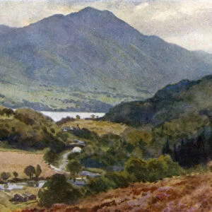 Ben Venue and Loch Achray, Trossachs (colour litho)