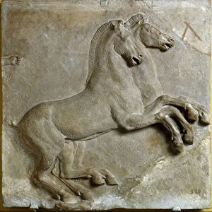 Bige (two-wheeled Roman tank pulled by two horses) (relief)