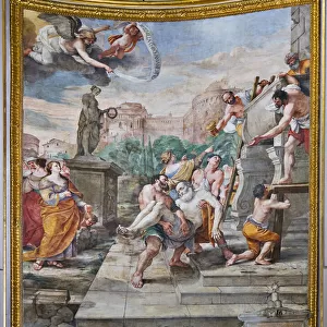 Burial of St. Andrew, episodes from the life of St. Andrew, 1650-51 (fresco)
