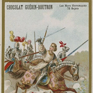 Chocolat Guerin-Boutron trade card, Historic Words series (chromolitho)