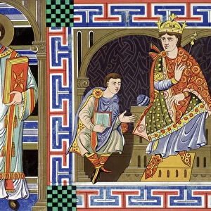 A deacon, a noble figure, a king and an eveque illustrating the people of the tenth