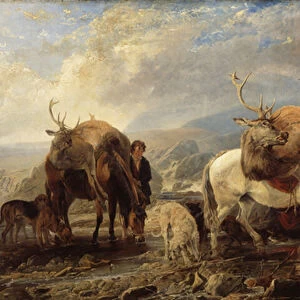 The Deer Stalkers Return, 1846 (oil on canvas)