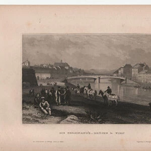 The Ferdinands Bridge in Vienna, 1838 (engraving)