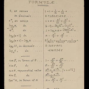 Formulae, Oxford, 1878 (print)