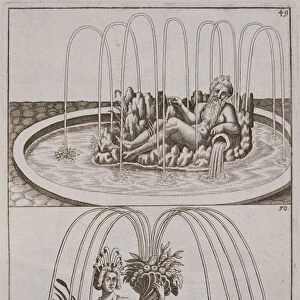 Fountains, from Architectura Curiosa Nova by Georg Andreas Bockler (1617-85)
